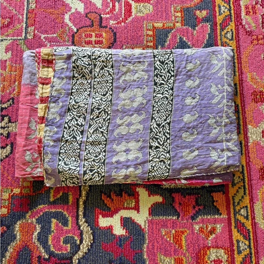 Boho Colorful Patchwork Kathna Reversible Quilt